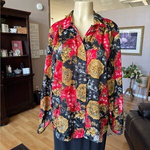 Heritage Road multicolored long sleeve blouse-size 16